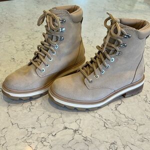 Sorel Women's Lennox Lace Waterproof Boots in Ceramic - sz 7